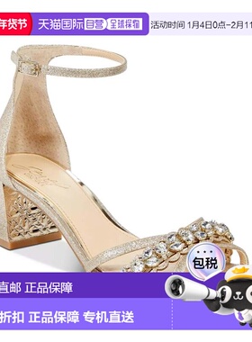 自营Jewel Badgley Mischka Giona Sandals Gold Glitter Embelli