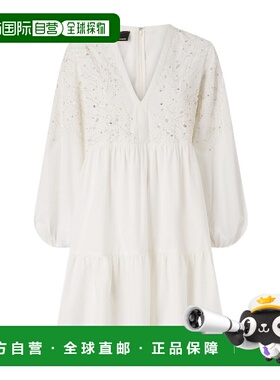 香港直邮PINKO 女士连衣裙 105008A2H0Z05 SS2025 白色 长袖连衣