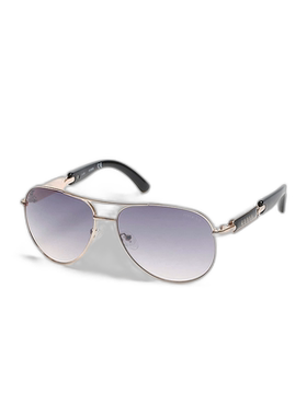 自营guess经典飞行员太阳镜 - 白色/玫瑰金 美国奥莱直发