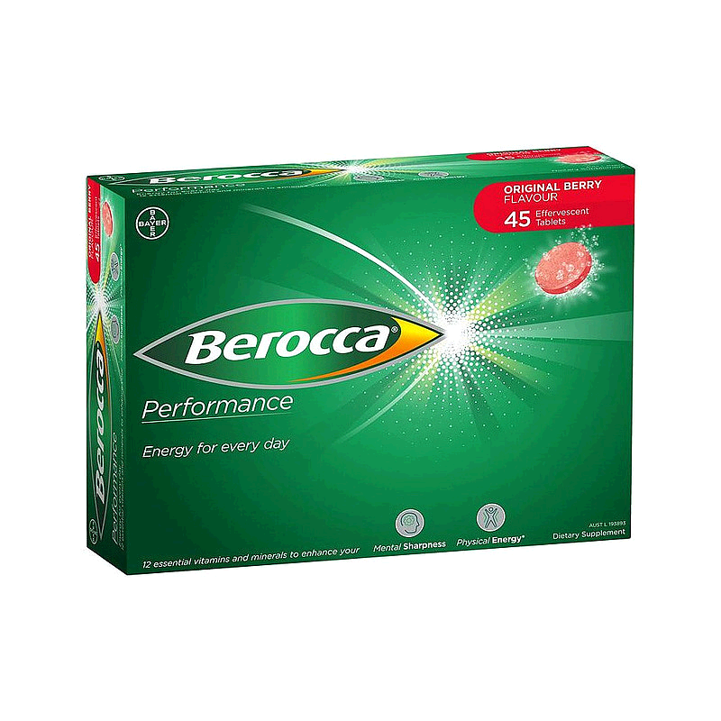 澳大利亚直邮berocca拜耳泡腾片果味复合维生素补充VC营养45片