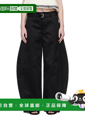1h可退 香港直邮Sacai 女士 黑色 Cotton Chino 长裤 2608301