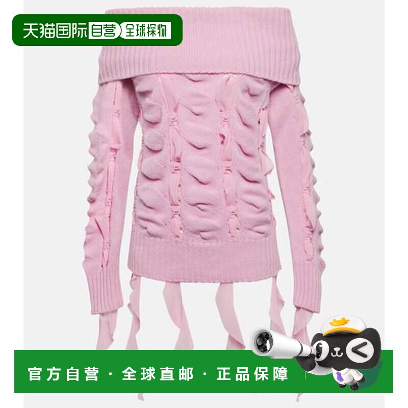 1h可退 香港直邮Blumarine 蓝色情人 女士 Rushed 露肩羊毛毛衣 0