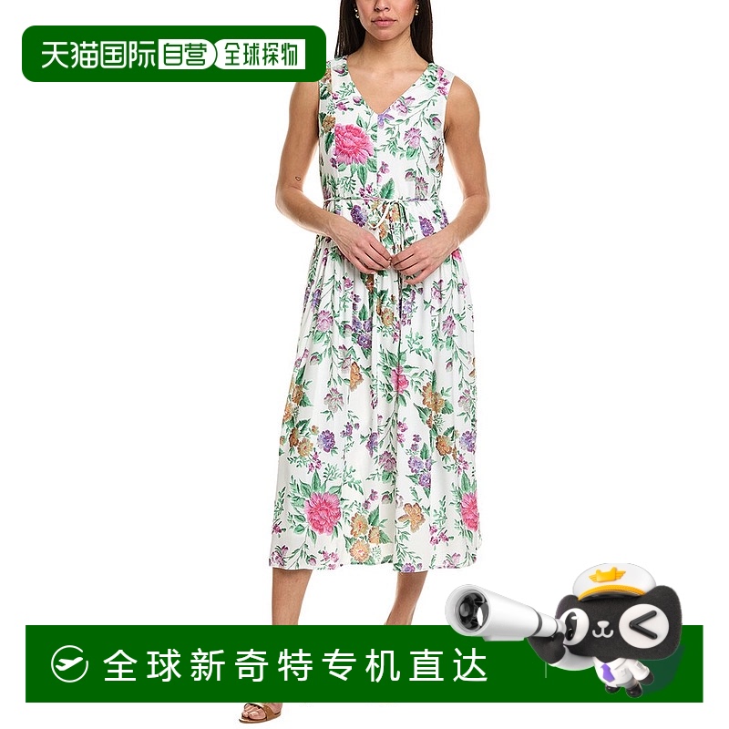 自营 Julia Jordan印花Voile Midi连衣裙-白色 【美国奥莱】直发