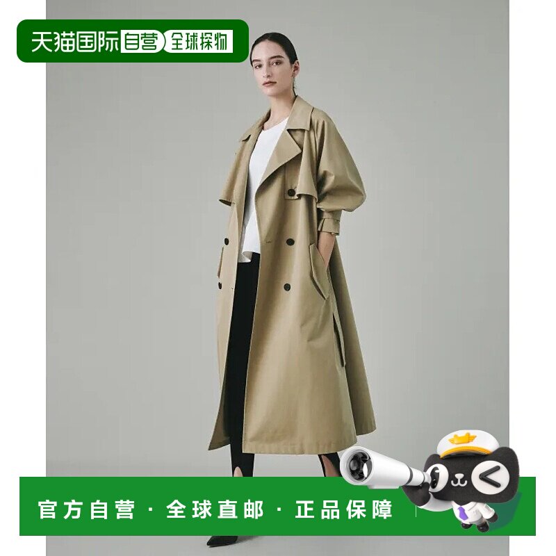 1h可退 日本直邮COLUMN女士经典复古风格双排扣风衣 棉混纺材质