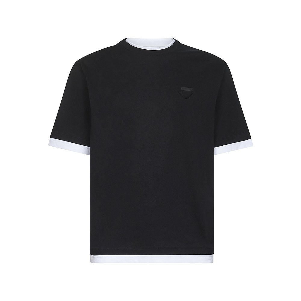 PRADA 男士T恤 UJN912WMO11CDF0967 AW2025 黑色