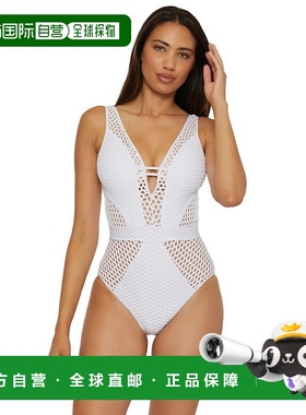 自营Becca Castaway Swimsuit Women's  White Stretch Plunge On