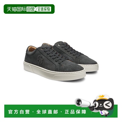 自营bossGary trainers in velour-effect suede - dark grey 美