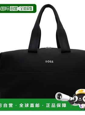 1h可退 香港直邮潮奢 BOSS 波士 男士 黑色 Holdall 行李包 50548