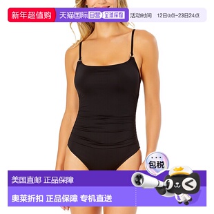 自营Anne Cole Shirred Lingerie Maillot - black 美国奥莱直发