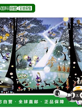 【日本直邮】Appleone 300片拼图 藤城清治 发光森林 26ｘ38cm