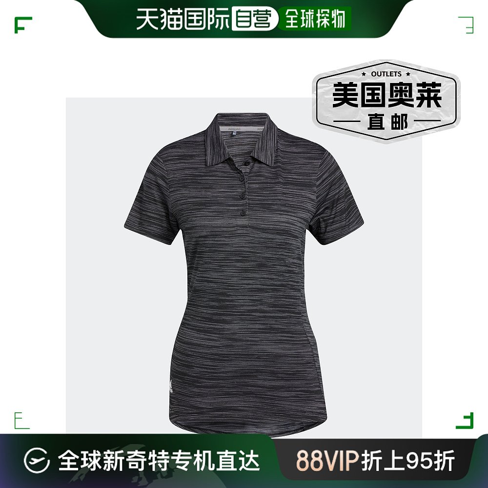 adidas女款阿迪达斯段染短袖 Polo 衫 - 黑色 / 白色 【美国奥莱