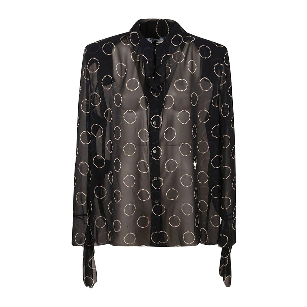 PRADA 女士衬衫 P420H14X8SOOOF0008 SS2024 蓝色 长袖衬衫