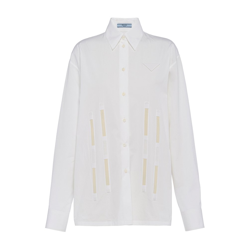 PRADA 女士衬衫 P470FG1XV2S221F0009 AW2024 白色