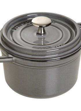 日本珐宝STAUB珐琅铸铁锅 多功能炖锅IH适用 灰色16cm