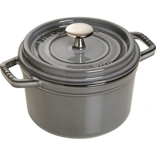 日本珐宝STAUB珐琅铸铁锅 多功能炖锅IH适用 灰色16cm