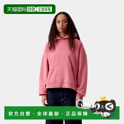 自营欧洲直邮Carhartt WIP Benton女士豆沙粉棉质连帽卫衣