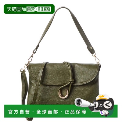自营Persaman New York Adelais Leather Shoulder Bag - green