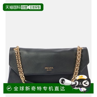 香港直邮Prada 女士 1h可退 普拉达 舒适 中号皮革肩包 black黑色