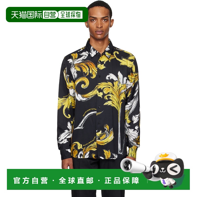 香港直邮潮奢 versace 范思哲 男士 黑色 Outline Barocco Regula