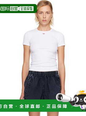 香港直邮Diesel 迪赛 女士 白色 T-Ele-Long-D T 恤 A149610EJAI