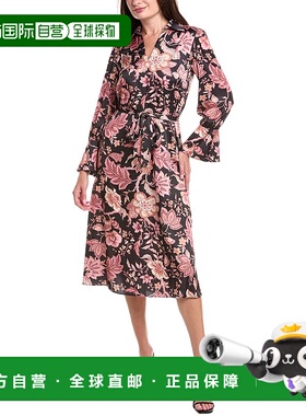 自营 Julia Jordan缎面迷笛连衣裙-黑色 美国奥莱直发