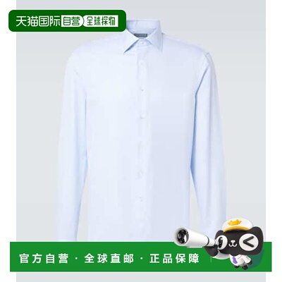 香港直邮Canali 康钠丽 男士 棉府绸衬衫 blue蓝色 舒适时尚