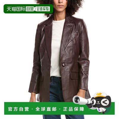 自营Walter Baker Mia Leather Blazer - berry 美国奥莱直发