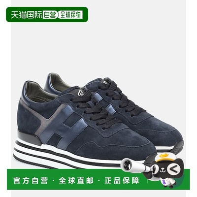 香港直邮Hogan 女士 Midi 皮质防水台运动鞋 blue蓝色 舒适时尚
