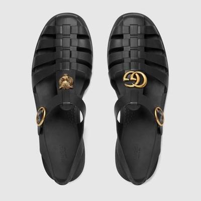 GUCCI 女士黑色橡胶凉鞋 463463-J8700-1000