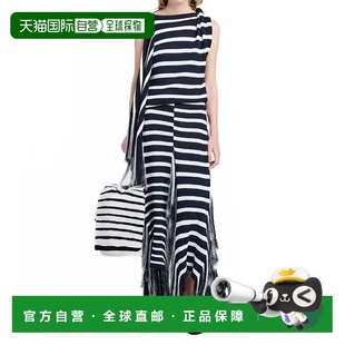 自营 美国奥莱 proenza schoulerYves上衣条纹镶边针织海军蓝多色