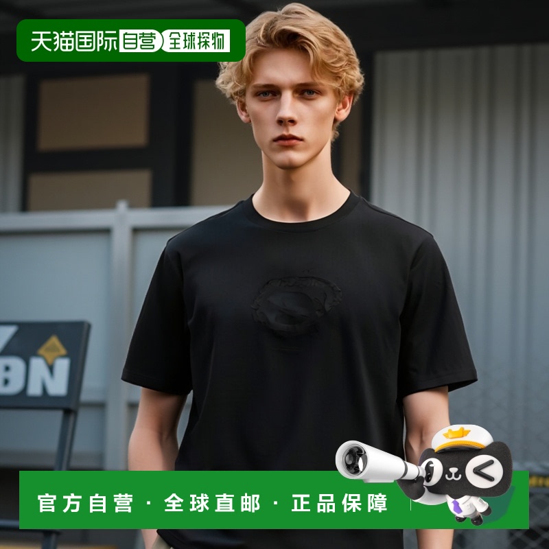 自营欧洲直邮Burberry/博柏丽 男士黑色棉圆领EKD修身短袖T恤男装