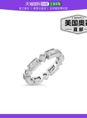 自营sterling forever 925 纯银钻石 CZ 维多利亚式戒指 - 银白色