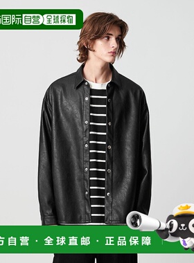 1h可退 日本直邮MONKEY TIME 男士 仿皮质感 CPO 衬衫 多季節穿搭