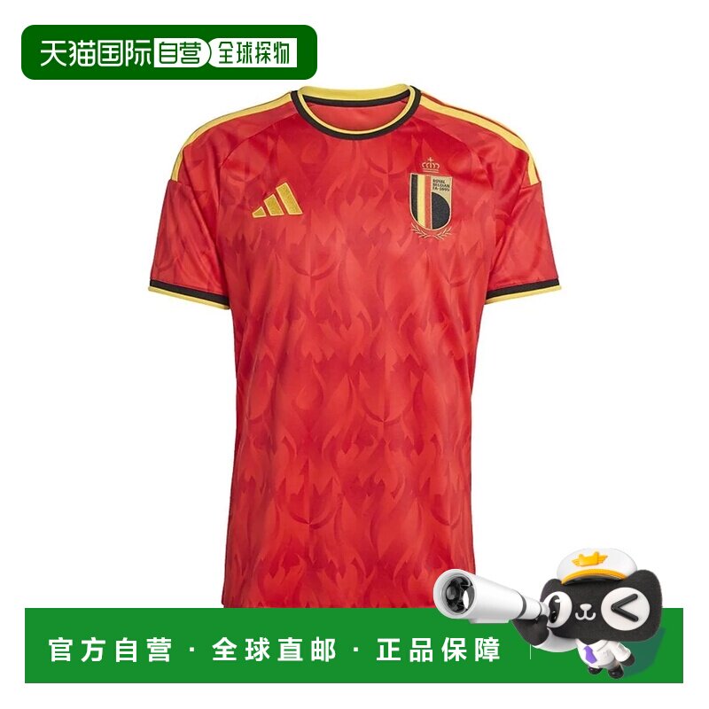 日本直邮adidas 比利时国家队2026主场儿童球衣复刻版 红/亮金