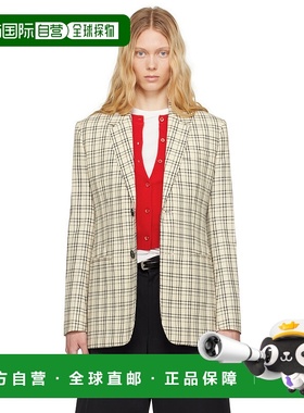 1h可退 香港直邮潮奢 Ami Paris 女士 米色 Checked Wool Semi-Li