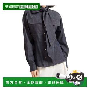 香港直邮Brunello Cucinelli 牛仔蝴蝶结衬衫 MA792MY506长袖围巾