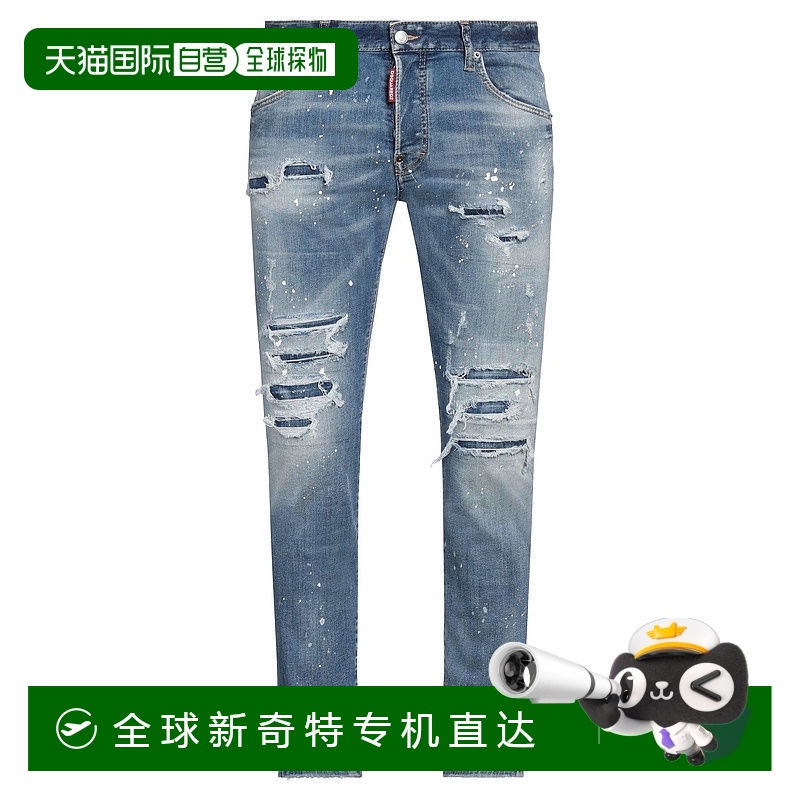 1h可退 香港直邮潮奢 Dsquared2 二次方 男士 牛仔长裤 blue蓝色