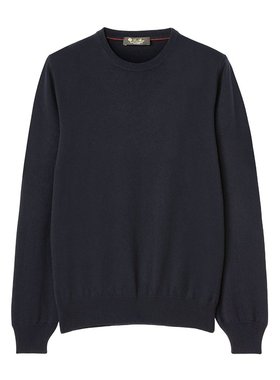 LORO PIANA 男士针织毛衣 FAN1201W000 CO 黑色 羊绒圆领套衫