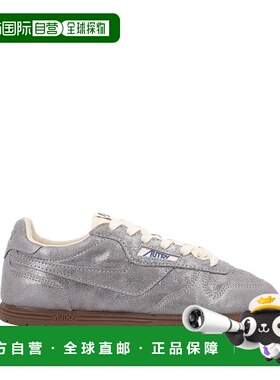 1h可退 香港直邮潮奢 AUTRY 女士 WINDSPIN 亮片银色绒面革运动鞋