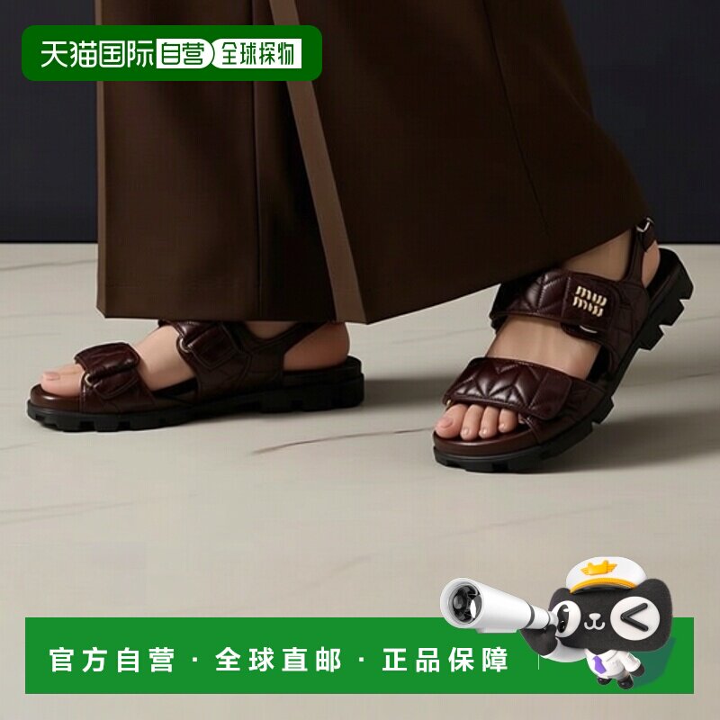 1h可退 香港直邮MIU MIU 女士凉鞋 5X135EF01088TF0NBL SS2026 棕