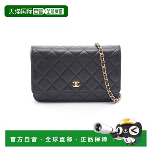 日本直邮中古Chanel香奈儿女包A级95新chain walletWOC链条钱包牛
