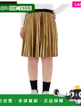 日本直邮St. Andrews 女士缎面条纹箔印花百褶裙 043-2234008 高