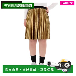 日本直邮St. Andrews 女士缎面条纹箔印花百褶裙 043-2234008 高