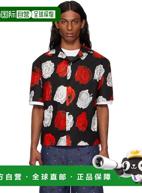 香港直邮Marni 玛尼 男士 黑色 Mercury Print Poplin 衬衫 CUMU0