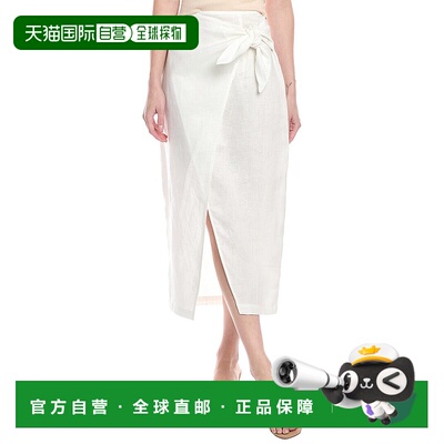 自营 Enza Costa Linen Wrap Skirt - white 美国奥莱直发半身裙