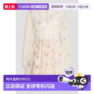 1h可退 香港直邮ZIMMERMANN 女士 印花马德拉刺绣棉质迷你连衣裙