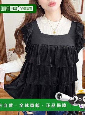 1h可退 日本直邮moment+ 女装 切绒后蝴蝶结垂坠罩衫 mt07227