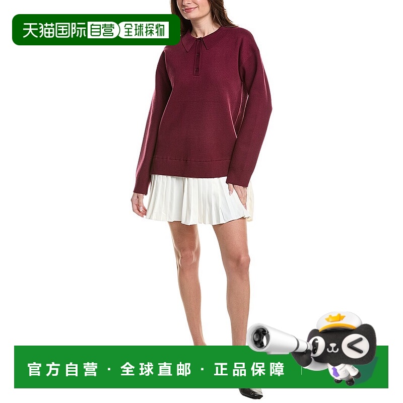 自营English Factory Polo Mixed Media Mini Dress - red 美国奥