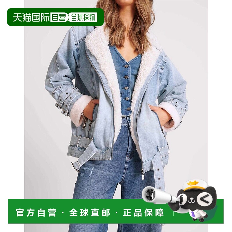 自营 one teaspoon蓝色咸味狗牛仔飞行员夹克 美国奥莱直发外套