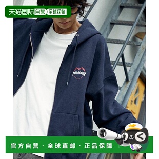 1h可退 日本直邮THRASHER男装别注心形火焰LOGO半拉链加绒卫衣 31